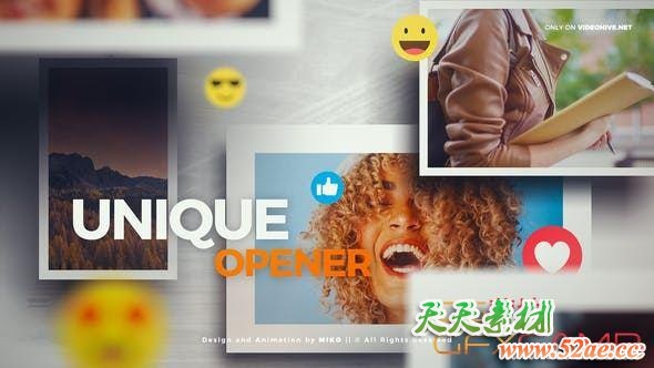 AE模板-网络视频包装宣传片头 Intro Opener-天天素材网