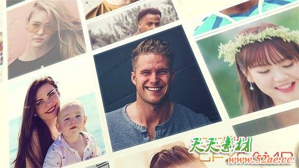 AE模板-照片墙Logo动画 Photo Logo Opener-天天素材网