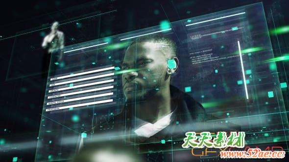 AE模板-科技感人物介绍开场 Dossier-天天素材网