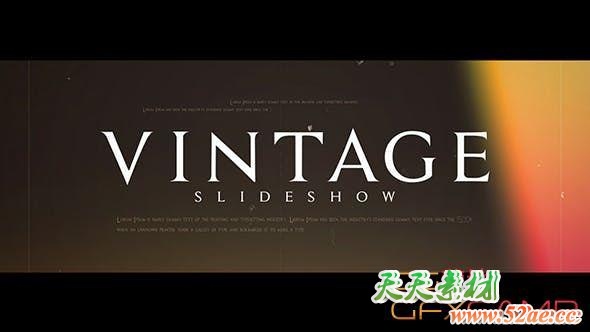 AE模板-复古漏光照片相册回忆片头 Vintage Slideshow-天天素材网