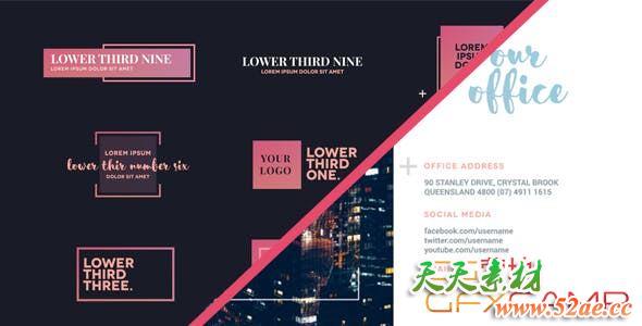 AE模板-滑动翻转图片介绍包装片头 Slides & Lower Thirds Package-天天素材网