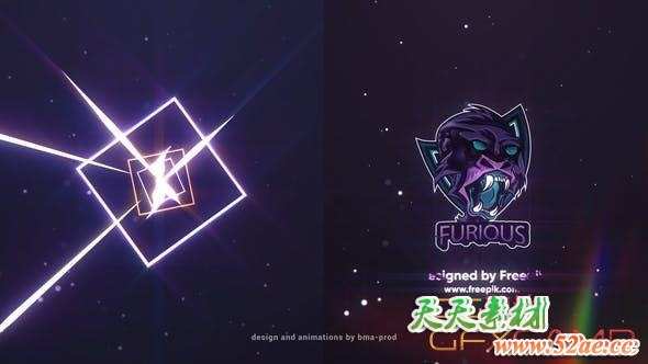 AE模板-图形光效汇聚Logo动画 Light Streaks Logo Reveals-天天素材网