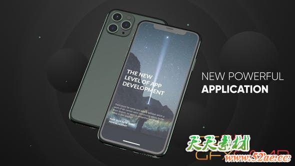 AE模板-iPhone手机APP宣传动画片头 Phone 11 Pro App Presentation-天天素材网
