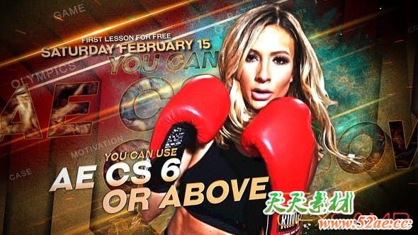 AE模板-海报风格人物定格介绍片头 Poster-style Freeze Frame Action Trailer-天天素材网