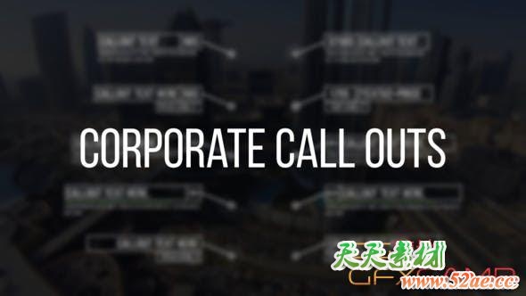 AE模板-商务企业风格呼叫指示线动画 Corporate Call Outs-天天素材网