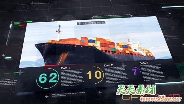 AE模板-科技感信息数据介绍图片包装片头 Infographic 2-天天素材网