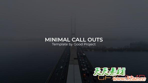 AE模板-现代简洁指示线动画 Minimal Call Outs-天天素材网