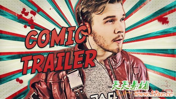 AE模板-漫画定格风格人物介绍片头 Comic Con Freeze Frame Trailer-天天素材网