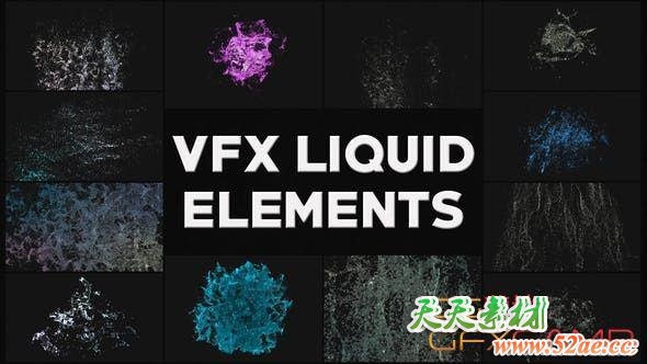 AE模板-真实水流体特效工具包 VFX Liquid Elements-天天素材网