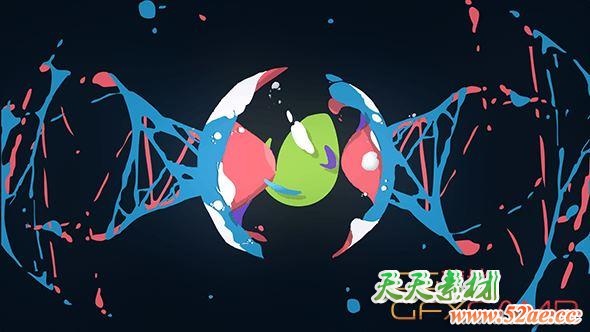 AE模板-流体图形卡通Logo动画 Cartoon Logo-天天素材网