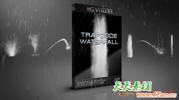 AE模板-瀑布水流喷射特效动画 Waterfall Pack-天天素材网