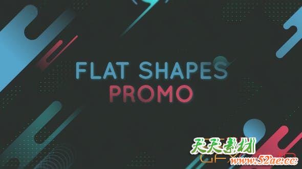 AE模板-扁平化图形遮罩宣传片开场 Flat Shape Promo-天天素材网