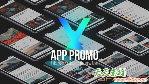 AE模板-时尚创意手机APP宣传片头 App Promo-天天素材网