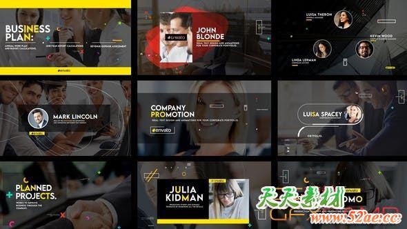 AE模板-商务文字标题排版动画 Corporate Titles-天天素材网