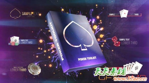 AE模板-扑克筹码片头包装动画 Poker Card Game Toolkit-天天素材网