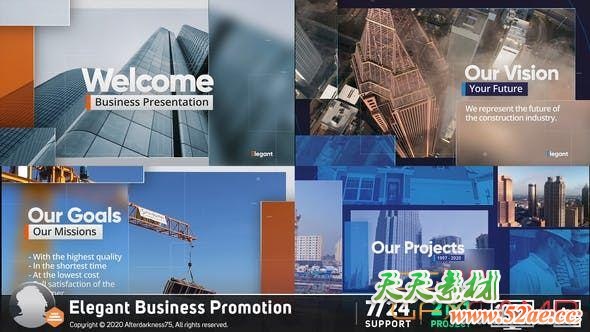 AE模板-拼贴视差商务公司包装宣传片头 Corporate Business Presentation-天天素材网