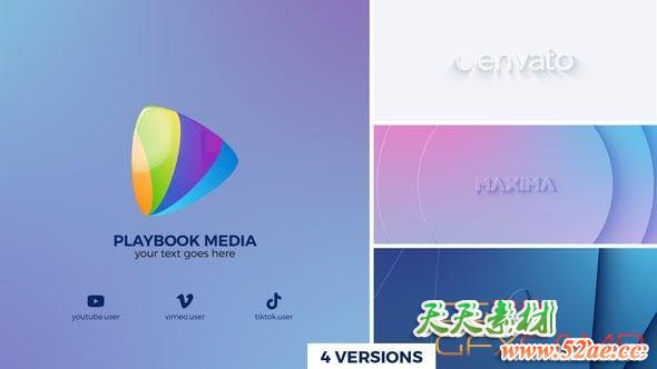 AE模板-简洁干净几何背景Logo动画 Clean Geometry Logo Reveal-天天素材网