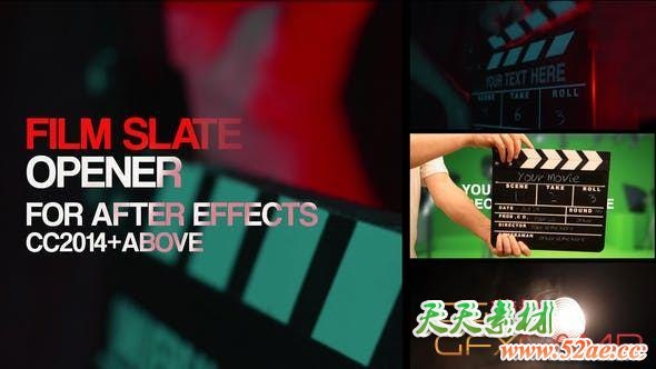 AE模板-电影场记板开场动画 Film Slate Openers-天天素材网