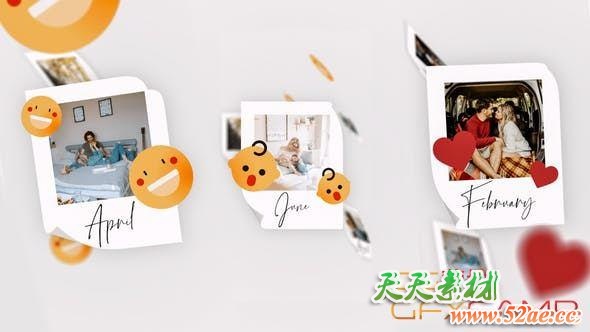 AE模板-简单便贴竖屏回忆照片相册片头 IGTV – Simple Memories Slideshow-天天素材网