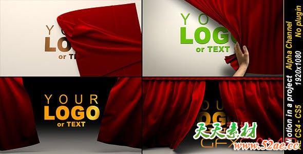 AE模板-红幕布拉开Logo动画 The Opening Series Of Realistic Cloth-天天素材网