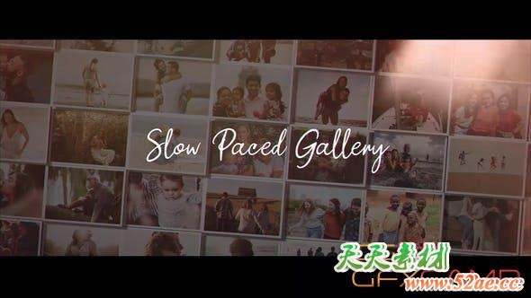 AE模板-照片墙相册片头 Slow Paced Gallery-天天素材网