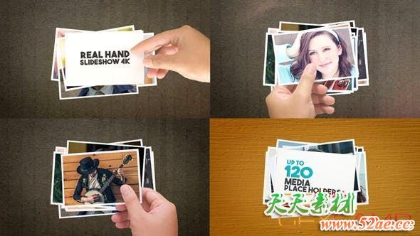 AE模板-手拿照片相册展示片头 Real Hand Slideshow 4K-天天素材网
