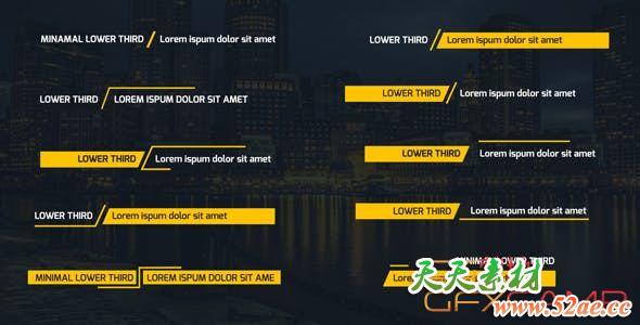 AE模板-20组简洁文字标题字幕条动画 20 Minimal Lower Thirds-天天素材网