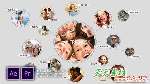 AE模板+PR预设-翻转图片相册连线Logo动画 Micro Slide Show Logo Reveal-天天素材网