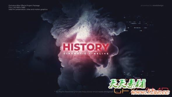 AE模板-大气历史时间线开场 History Timeline-天天素材网