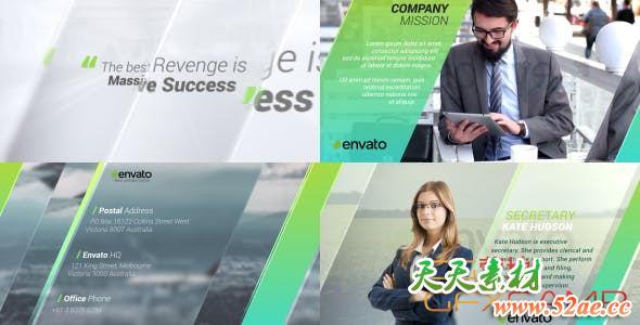 AE模板-现代简洁清新商务企业包装宣传片头 Corporate Presentation 2-天天素材网