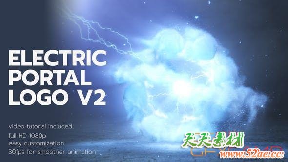AE模板-能量传送门Logo动画 Electric Portal Logo 2-天天素材网