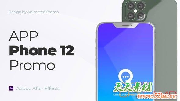 AE模板-iPhone手机APP展示宣传动画 Phone 12 – App Promo-天天素材网