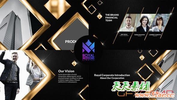 AE模板-奢华商务企业合作宣传片头 Royal Corporate Presentation-天天素材网