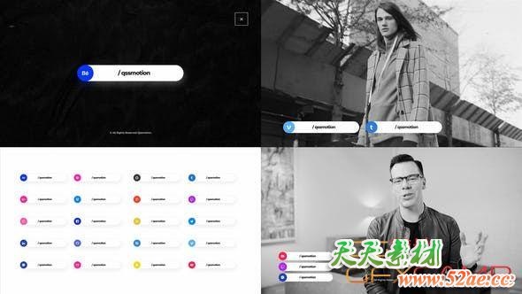 AE模板-社交宣传人名字幕条动画 Fast Social Media Vol. 2-天天素材网