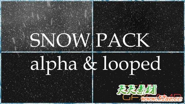 4组雪花下雪视频素材 Snow Pack-天天素材网