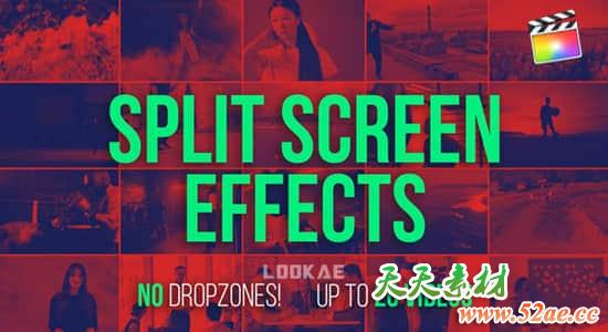 FCPX插件-9组多画面组合视频分屏动画预设 Split Screen Effects Kit V2 + 使用教程 FCPX插件-第1张