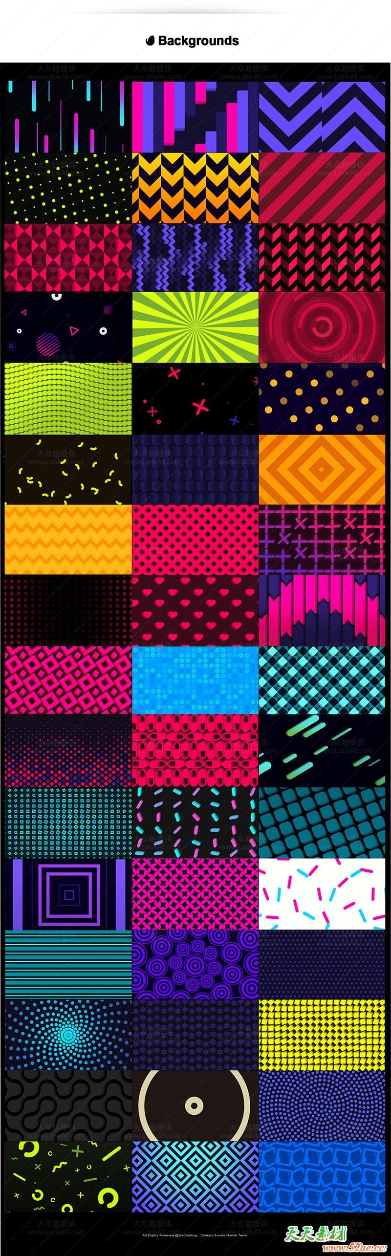 FCPX插件-520个彩色背景图形数据统计图表字幕条标题图标动画 FCPX插件-第8张