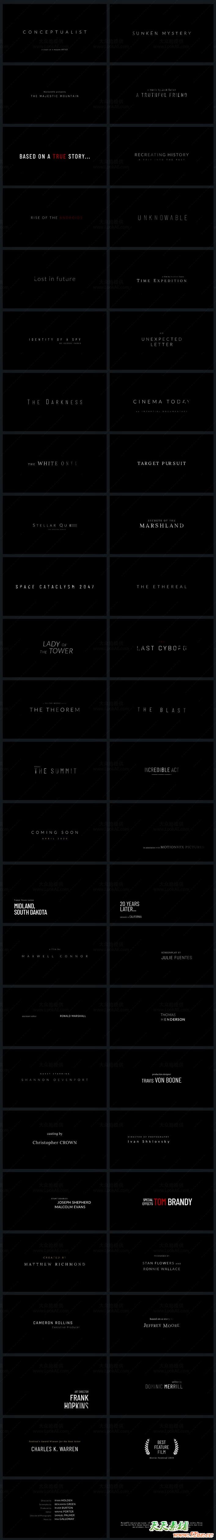 FCPX插件-50种优雅精美电影预告片开场结尾文字标题动画 mTitle Cinematic FCPX插件-第3张