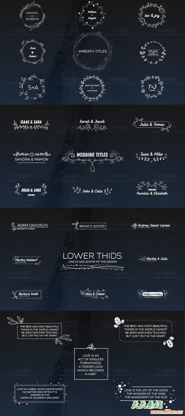 FCPX插件-35种浪漫小清新线条花蔓婚礼文字标题动画 第八季 FCPX插件-第2张