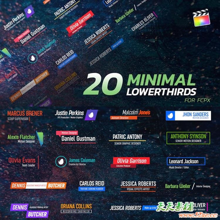 FCPX插件-20个现代时尚迷你简洁文字标题字幕条动画 + 使用教程 FCPX插件-第2张