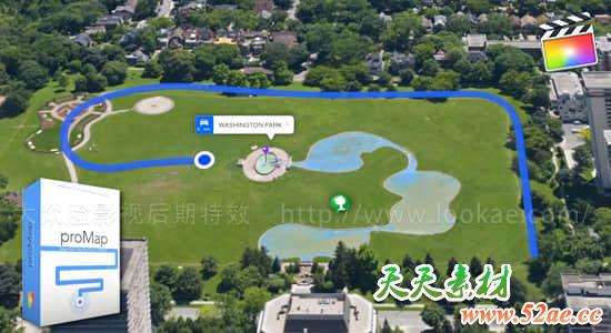 FCPX插件-地图导航线路运动轨迹位置坐标地点标注动画工具 ProMap + 使用教程 FCPX插件-第1张