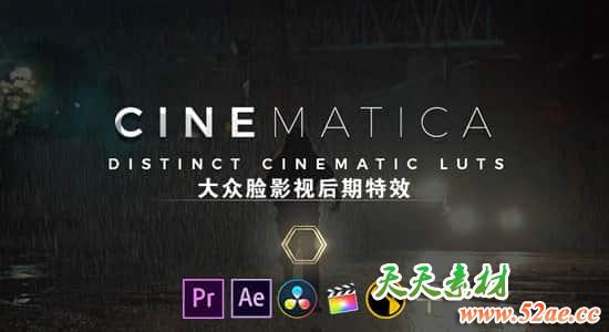 50种独特影视大片LUTS调色预设 Cinematica LUTs（AE/PR/FCPX/PS/达芬奇/OFX） FCPX插件-第1张