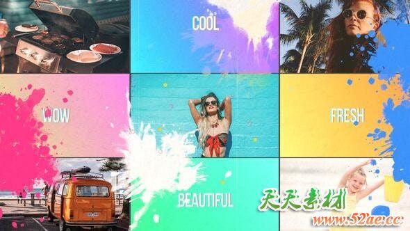 FCPX插件+Apple Motion模板：夏天动感时尚图文展示包装开场Summer Slideshow Opener FCPX插件-第1张