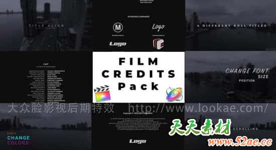 FCPX插件-电影结束片尾演员表滚动字幕动画 FCPX插件-第1张