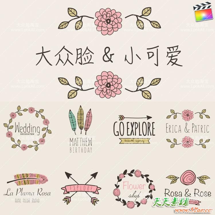 FCPX插件-8种清新浪漫卡通婚礼文字标题动画 第三季 FCPX插件-第2张