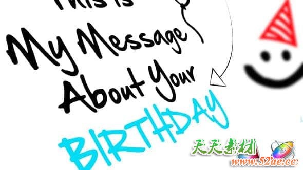 FCPX插件+Apple Motion模板-手写文字生日祝福片头Birthday FCPX插件-第1张