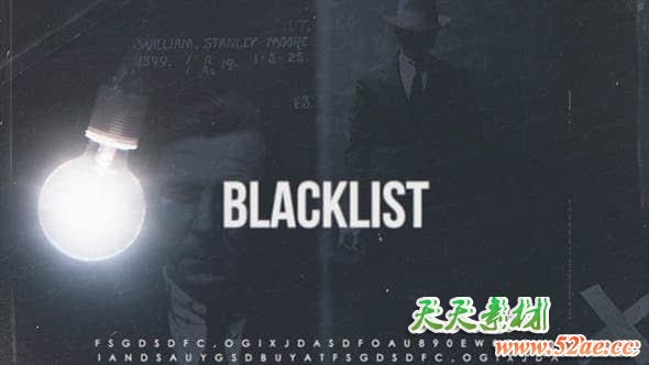 Apple Motion模板-沉闷悬疑侦探电影黑名单片头 Blacklist Motion 5-第1张