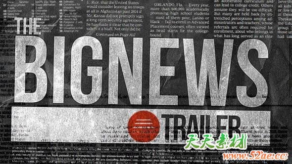 Apple Motion模板-新闻报纸印记图文展示介绍片头 The Big News Trailer Motion 5-第1张