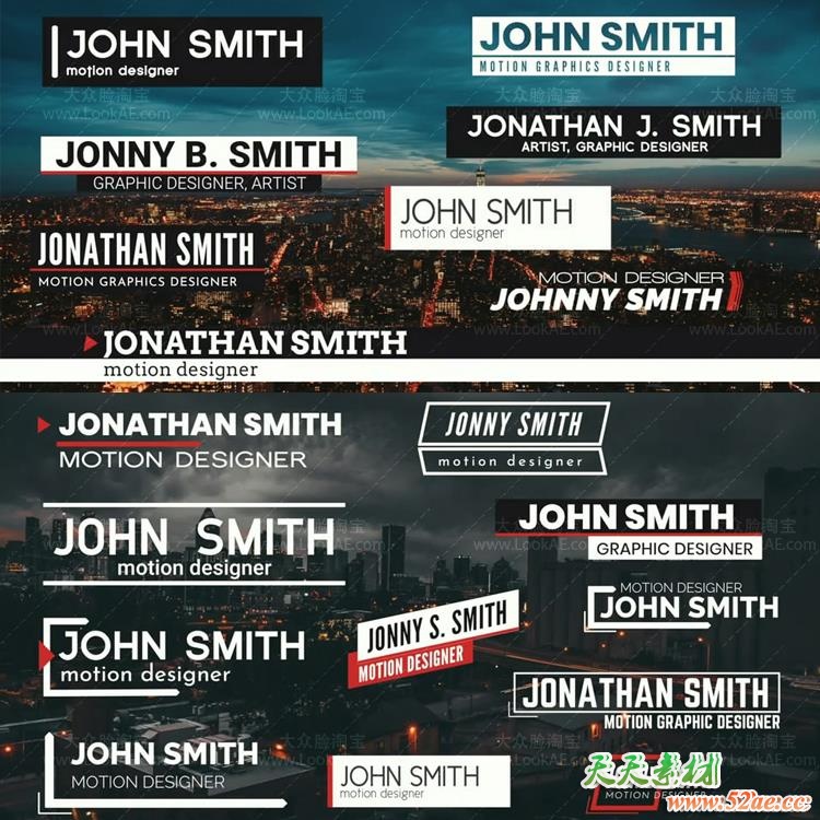 FCPX插件-94个现代文字标题字幕条动画 FCPX插件-第2张