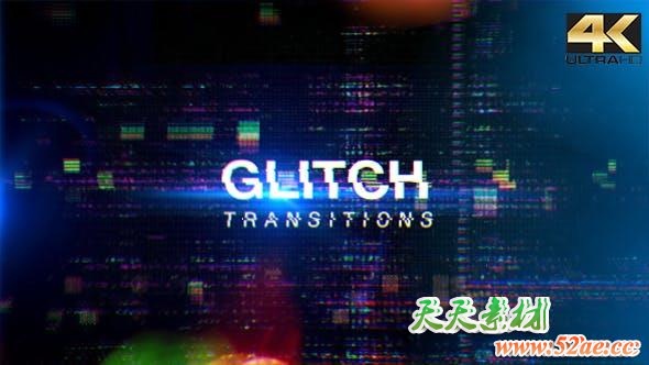 20组信号干扰画面像素破损转场动画4K视频素材 Glitch Transitions 视频素材-第1张